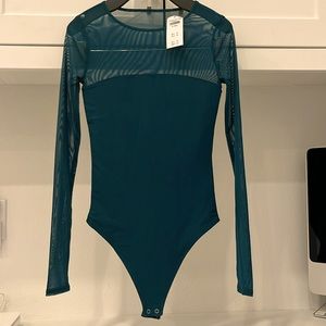 Long Sleeves Crew Mesh Bodysuit